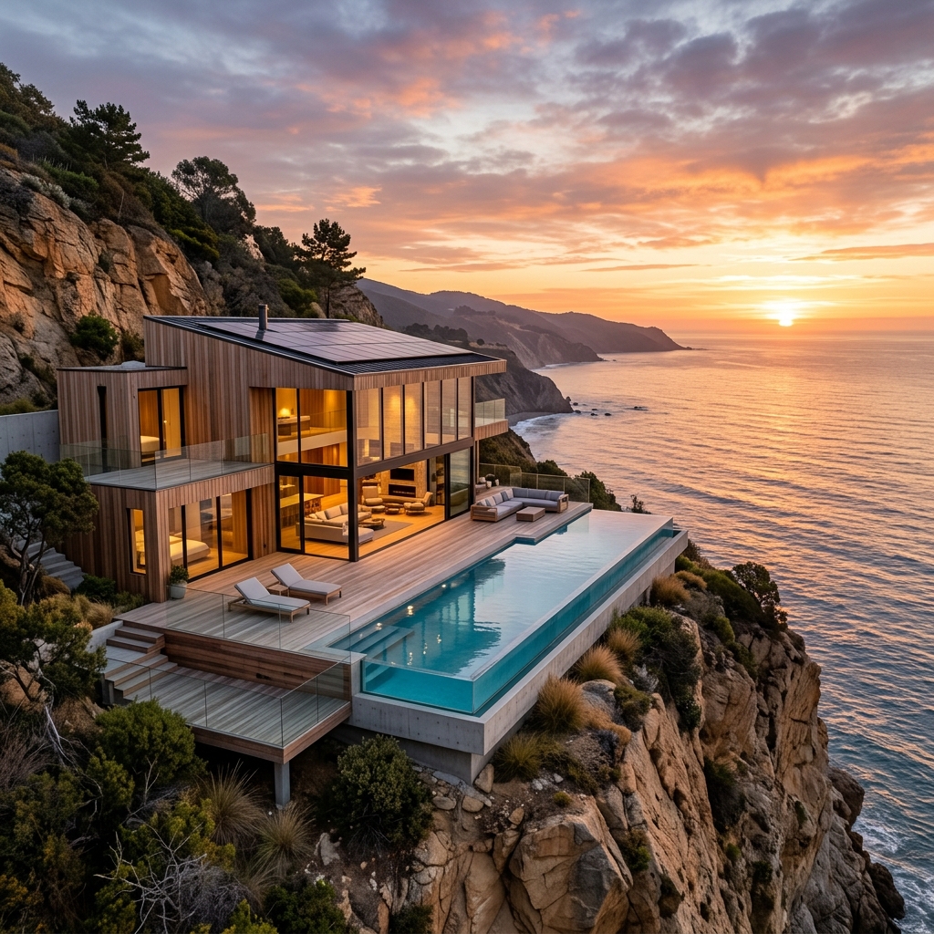 Modern Eco-Villa Cliffside Design