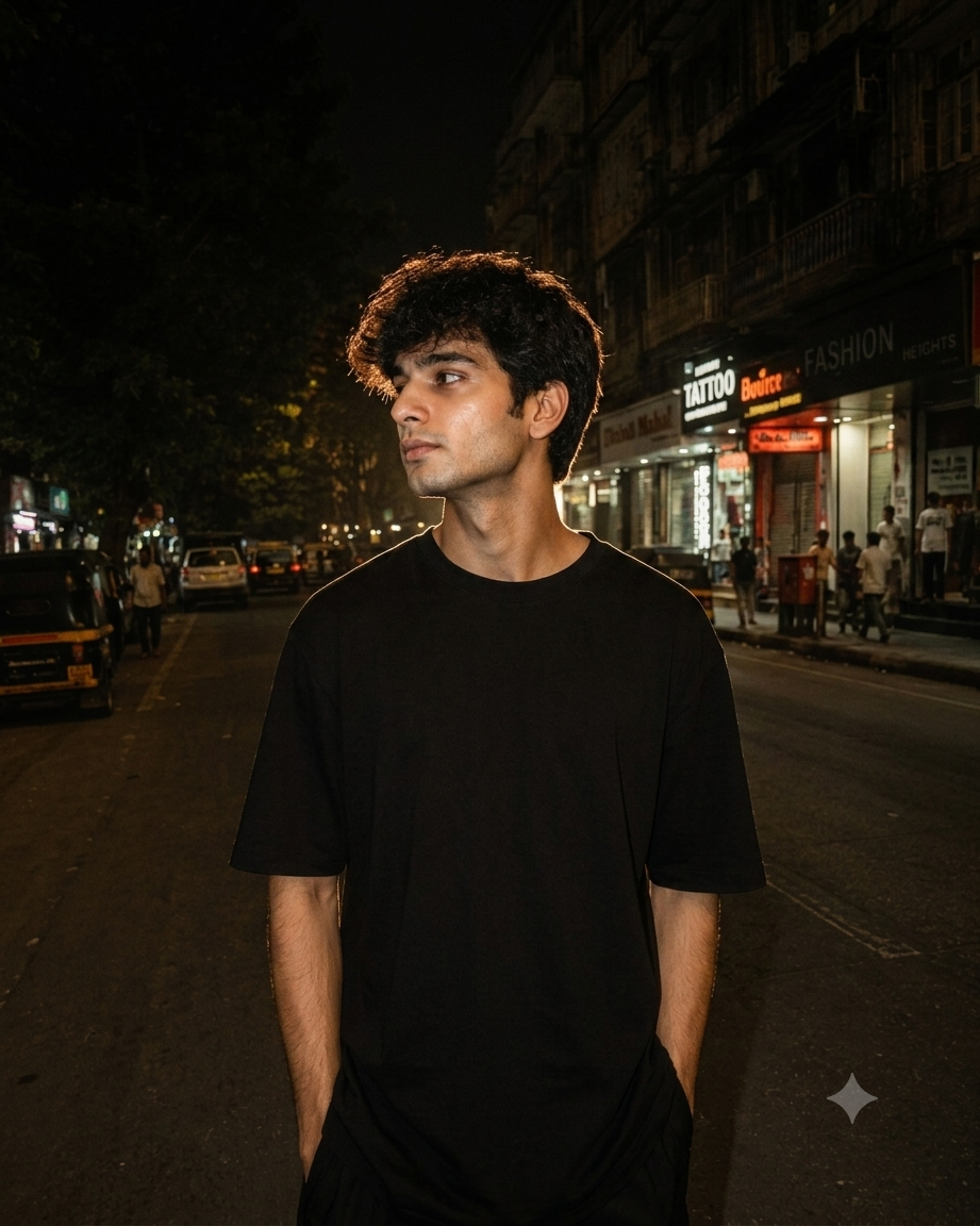 Cinematic Viral Night Flash Portrait